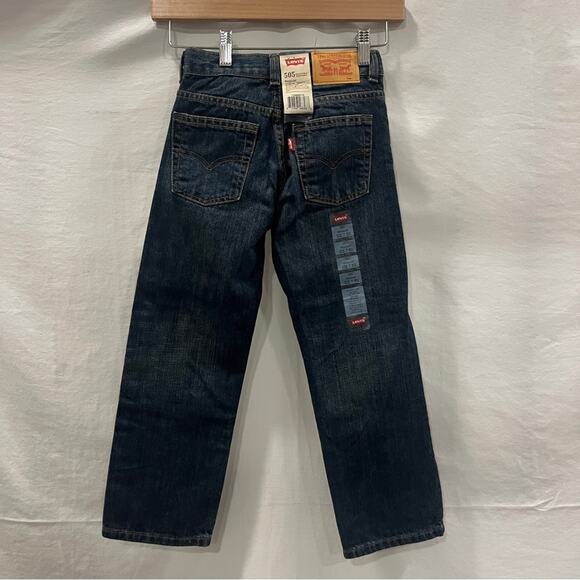 Levis 505 Regular Boys 7 Regular Straight Adjustable Waist Classic Basic New - Picture 3 of 8